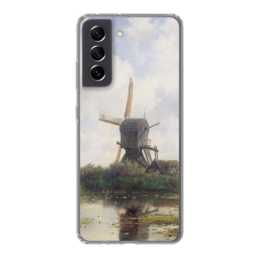 MuchoWow Handyhülle Schutzhülle Hülle für Samsung Galaxy S21 FE Malerei - Mühle - Alte Meister Silikon Softcase Handy Hülle - Mobiltelefonh...