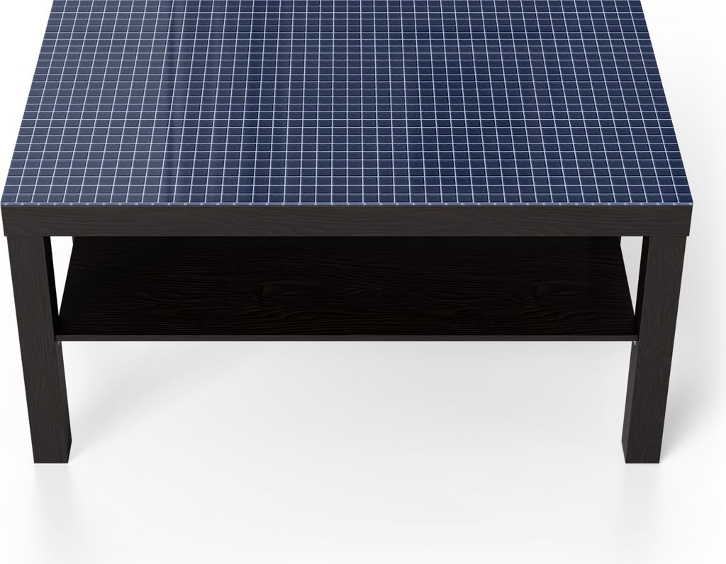 DEQORI Couchtisch 90x55 cm Schwarz 'Blauer Rhythmus' Glas Beistelltisch Glastisch modern