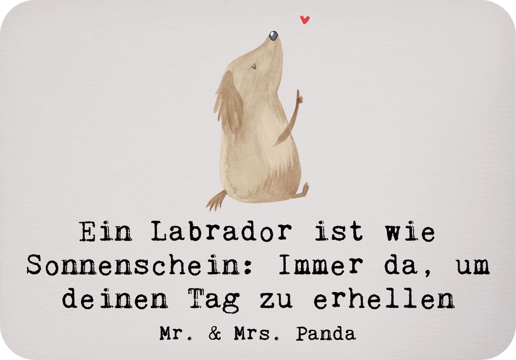 Mr. & Mrs. Panda Kühlschrankmagnet Labrador Sonnenschein - Grau Pastell - Geschenk, verspielter Hund, loyaler Freund, zettelhalter, Apportieren, l...