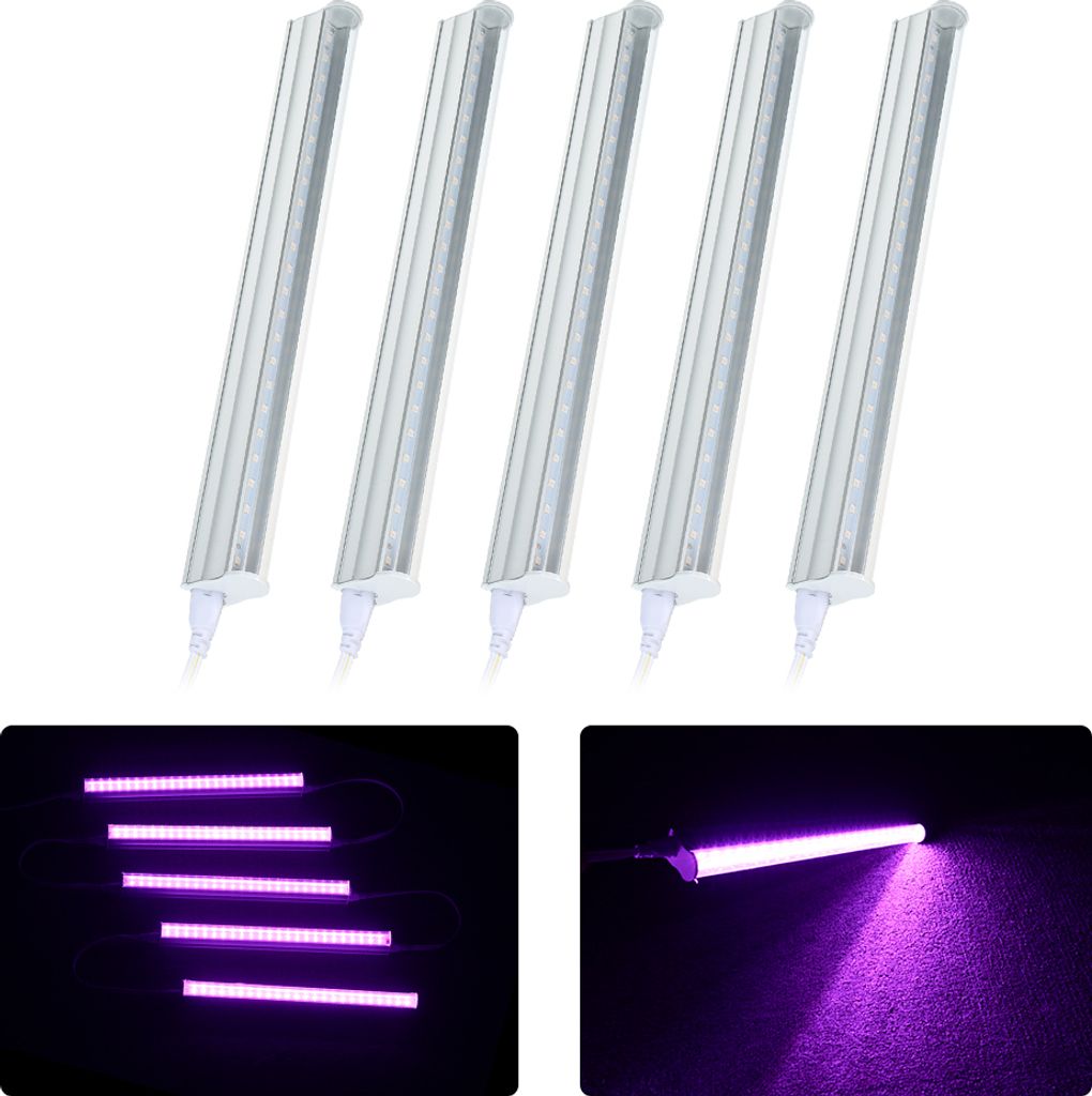 5er-Pack LED Grow Light Strips 5W T5 Roehren-LED fuer Pflanzen Hochleistungs-Integrierte Leuchte Ausziehbar 24 Zoll Grow Lights fuer Gewaechshauspf...
