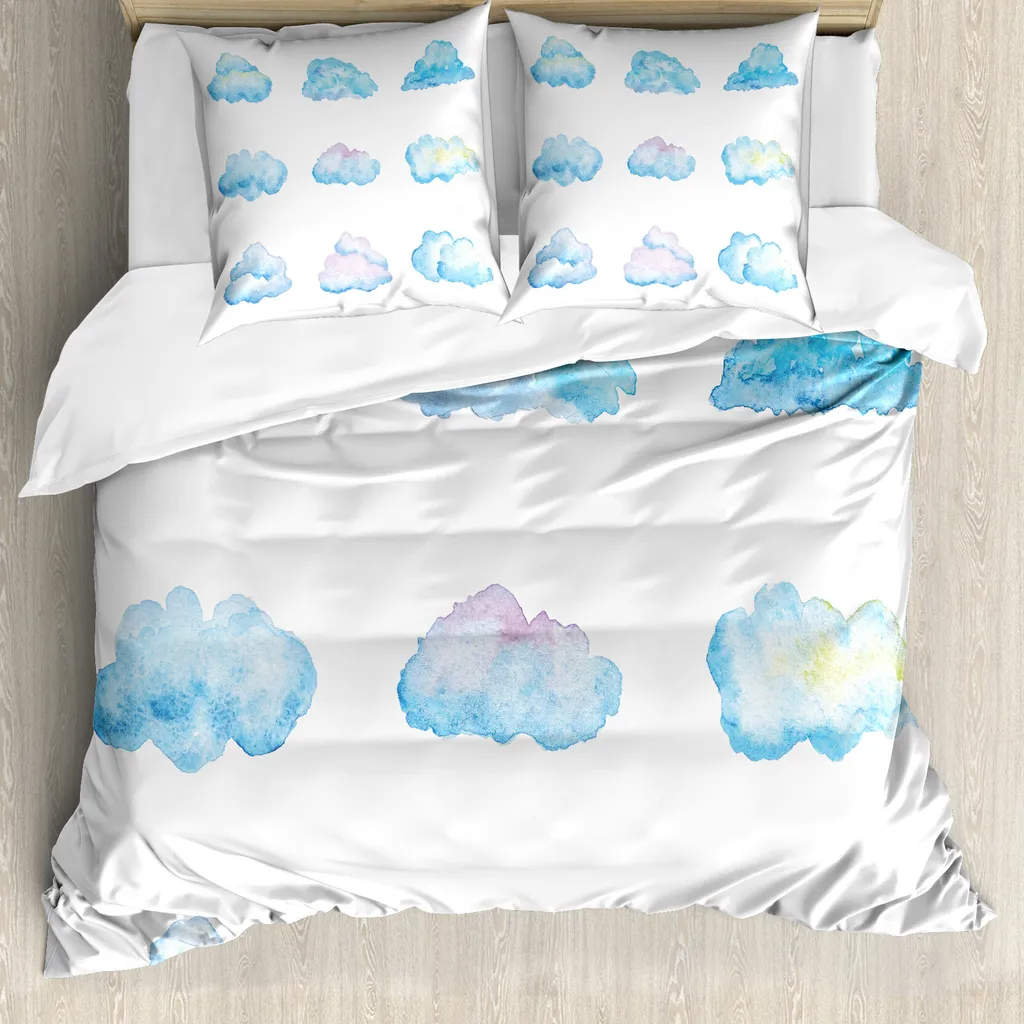 Set Copripiumino ABAKUHAUS 200x200 Nuvole - Qualità Top Ipoallergenico