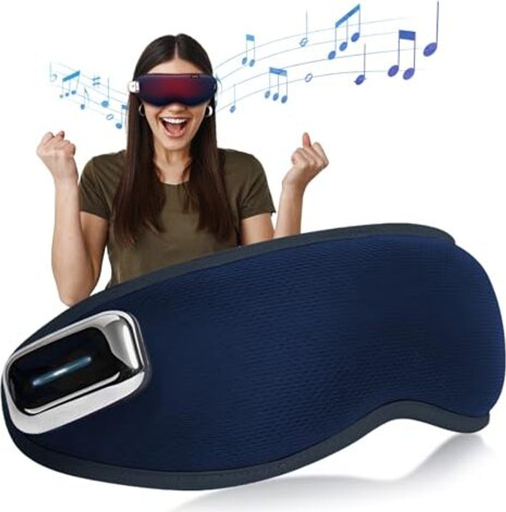 Augenmassagegeräte, tragbare drahtlose Bluetooth -Musik, Wärmekühlfunktion Vibrationsmassage, wiederaufladbare Batterie