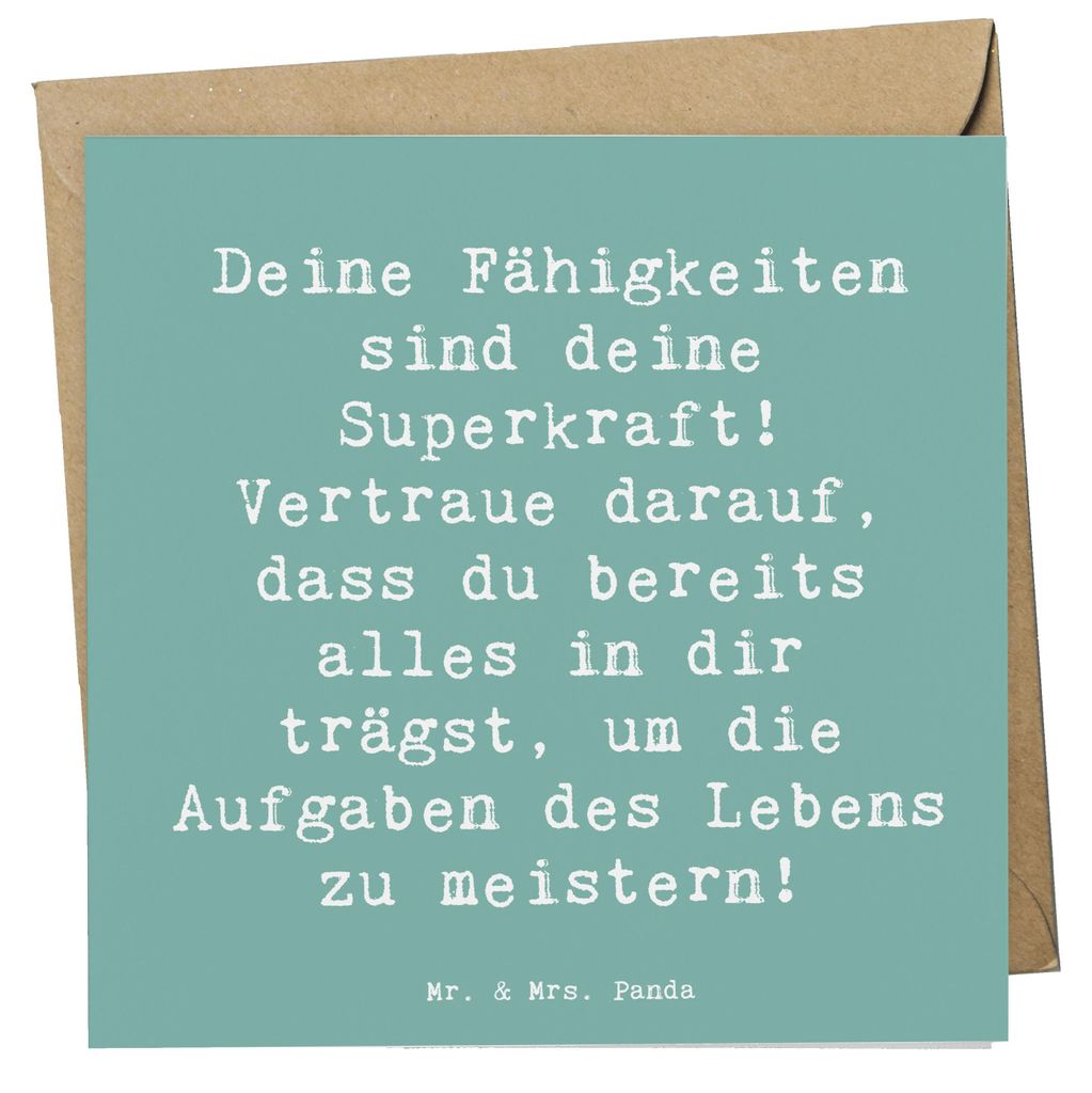 Mr. & Mrs. Panda Grußkarte Spruch Vertrauen in Fähigkeiten Produktbild 