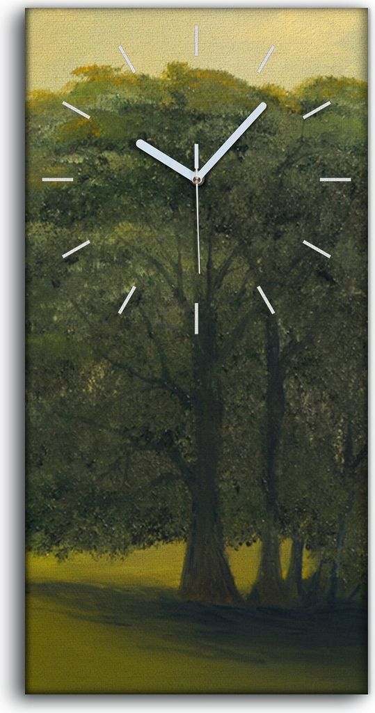Dekor Leinwand Uhr Wandbilder Geräuschlos 30x60 Bäume Himmel Feld malen - weiße Hände