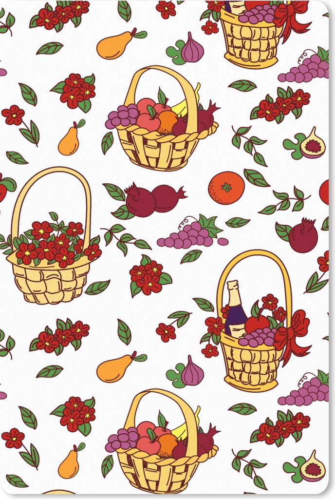 MuchoWow Mauspad Mousepad Korb - Obst - Muster 18x27 cm - Mousepads - Maus Mat - Pad - Mausunterlage