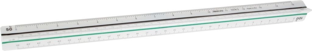 Dreikantmaßstab Architekt 1 Kunststoff 30cm weiß Packung mit 10 Stück