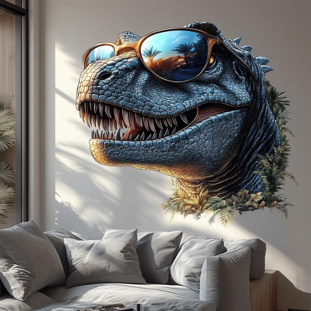 Dinosaurier mit Sonnenbrille – Decords Wandtattoo, Produktansicht 1