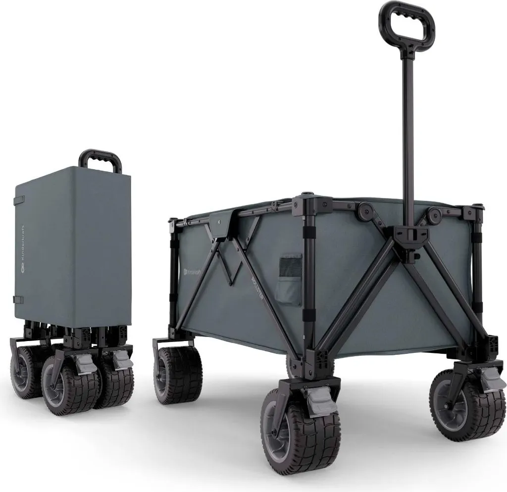 Chariot Pliable Robuste Kinderkraft ROLLSTER Gris Haute Capacité 100kg