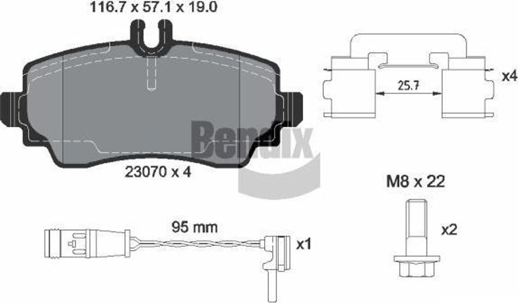 BENDIX Braking BPD1581 Bremsbelagsatz, Scheibenbremse OE 4144200220 kompatibel mit Vaneo