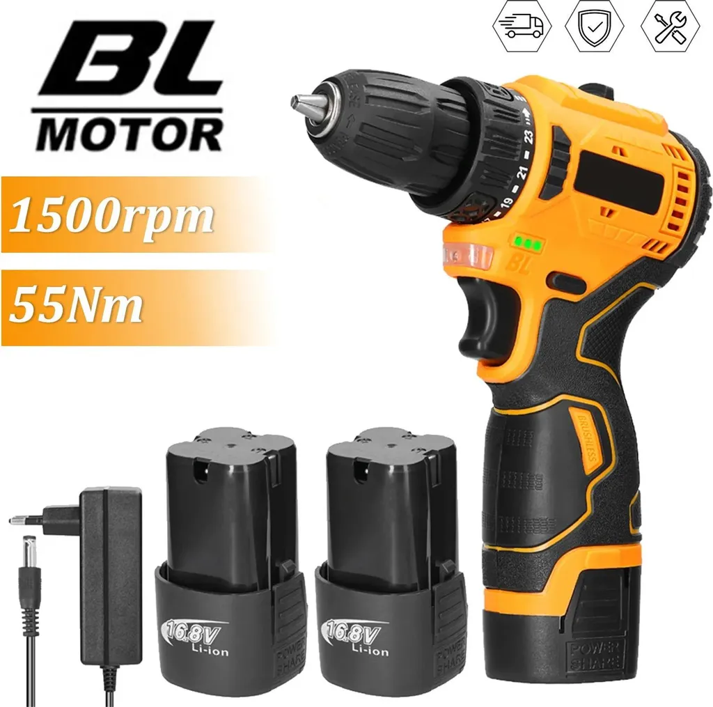 Perceuse-visseuse 55 Nm Moteur sans balais Vitesse variable Solo Noir