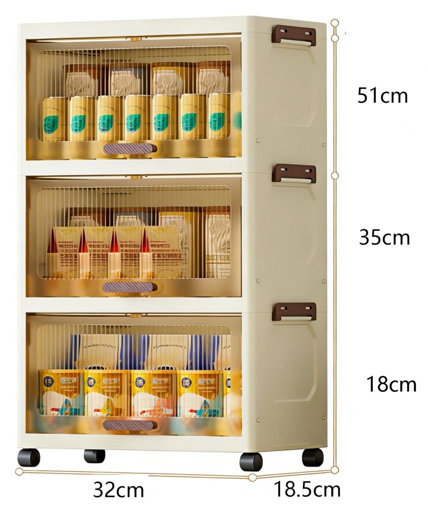 3-st?ckige Aufbewahrungsboxen mit Deckel Faltbarer Schrank Produktbild 