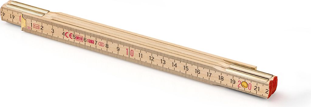 Metrie Zollstock 1m Perfekt 5, Natur, mit Stahlgelenken