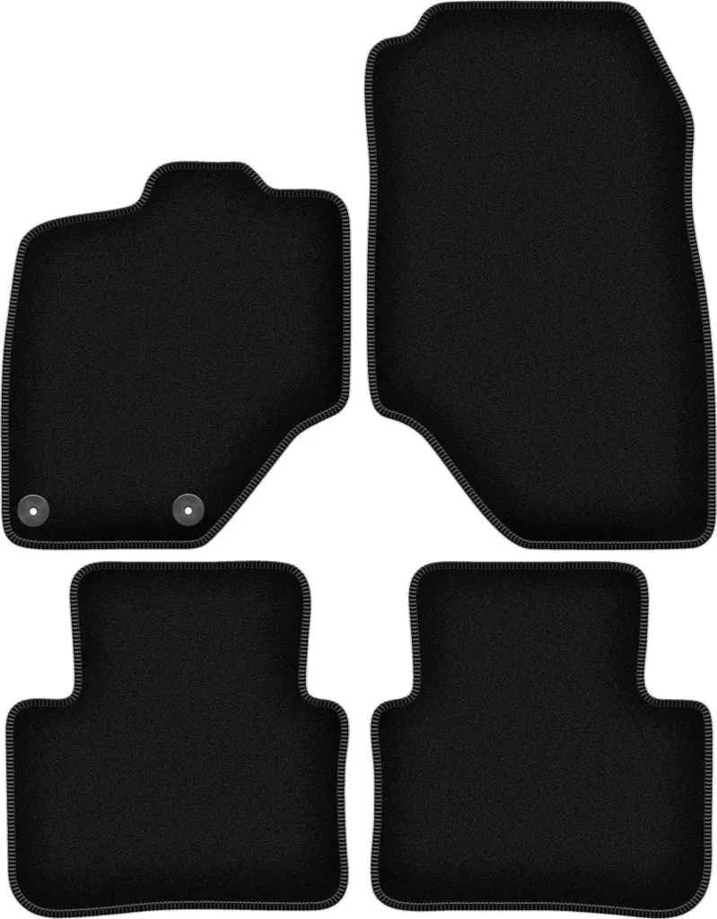Tappetini in velluto per Peugeot 3008 III (2024-, PHEV) neri, set 4 pz, con fissaggi