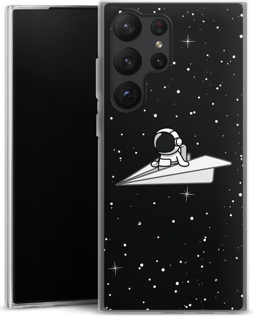 DeinDesign Slim Hülle für Samsung Galaxy S23 Ultra Silikon Case Ultra Dünn Handyhülle Astronaut Comic Papier