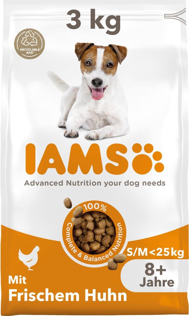 Iams Hondenvoer Senior, voor kleine en middelgrote rassen, Productafbeelding 