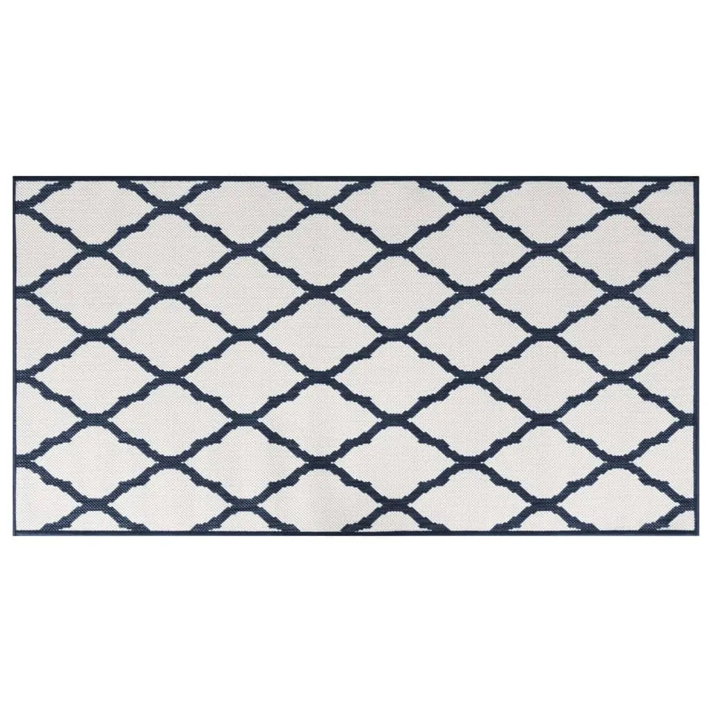 Tapis extérieur lavable et anti-UV bleu marine 80x150 cm réversible
