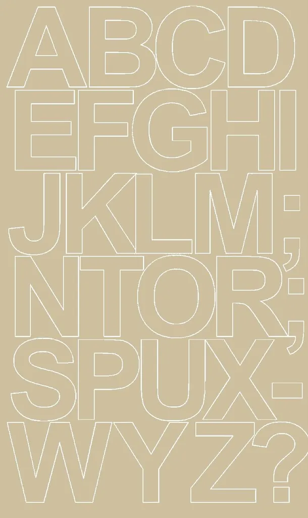 Adesivi Lettere 120mm Beige Matt per Segnaletica Interna e Ufficio