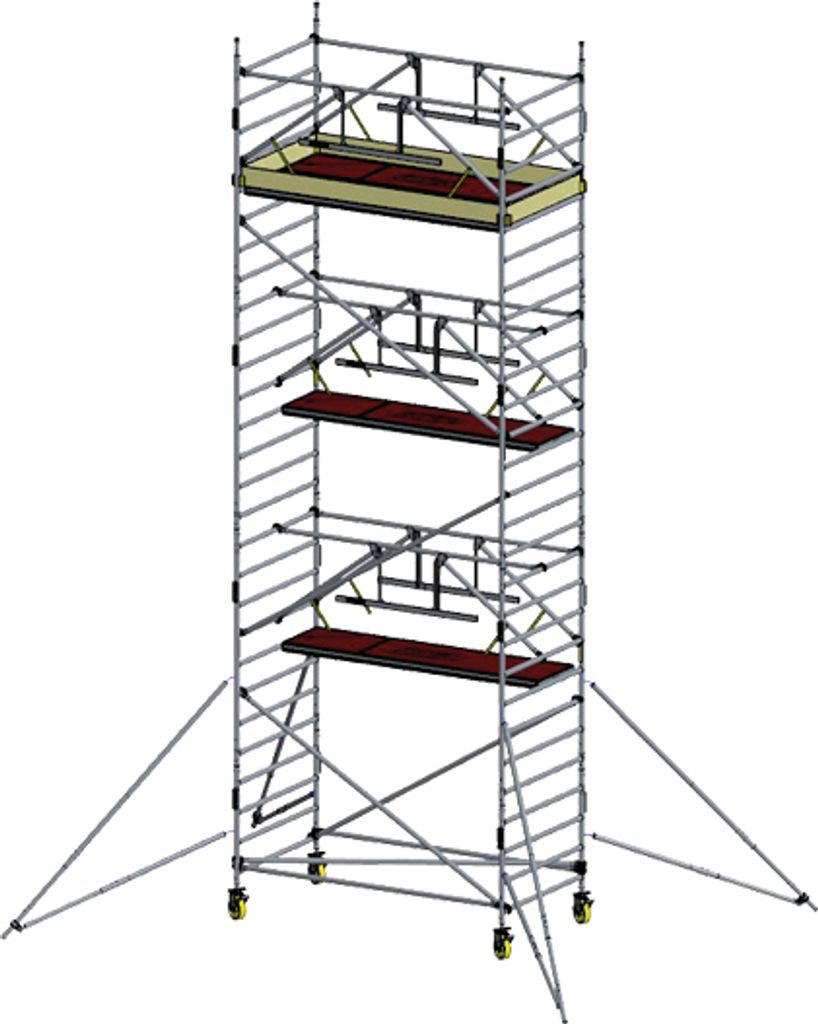 Alu Fahrgerüst Mod. E neue Norm SAFE - Breite: 1,30 m - Gerüstl.: 2,50 m, Arbeitsh.: 8,30 m