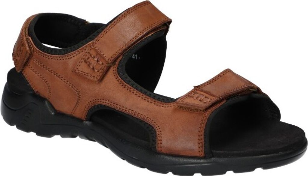 AMERICAN CLUB CY148 Herrensandalen aus Leder, Echtleder Sandalen, Sandalen mit Klettverschluss Braun 42