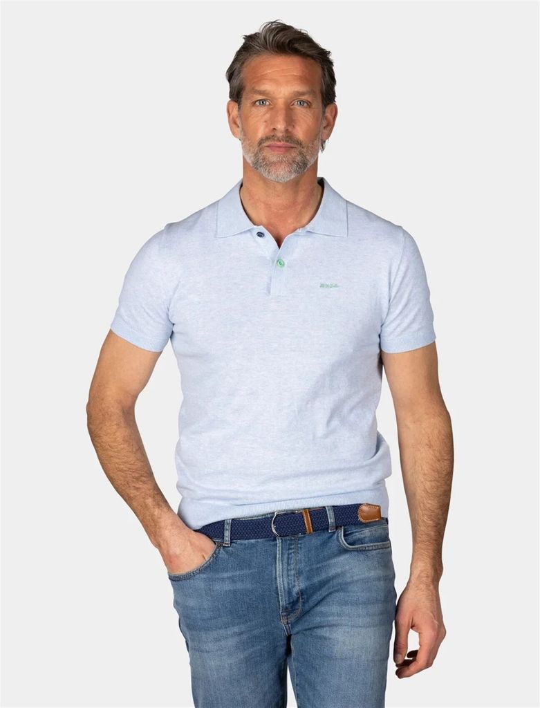 Neuseeland-Poloshirt mit Band Sergio hellblau normale Passform