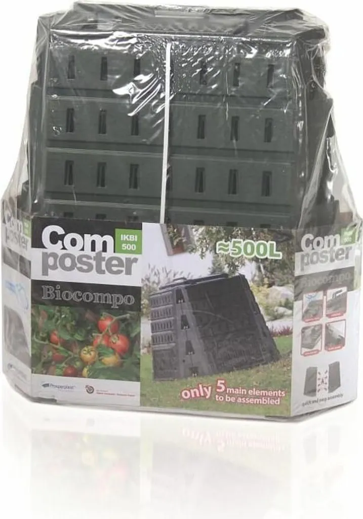 Composteur BIOCOMPO 500L Noir - Bac à Compost de Jardin Robuste - 7