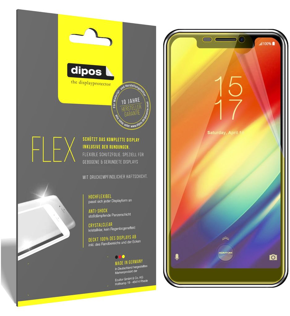 3x HomTom H10 Schutzfolie Folie, 100% Displayabdeckung, Produktbild 