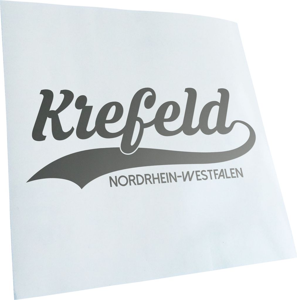 Kiwistar - Autoaufkleber - Krefeld - Nordrhein-Westfalen - Silber - 24x10cm - Aufkleber für Auto, Laptop, Fahrrad, LKW, Motorrad mehrfarbig JDM De...