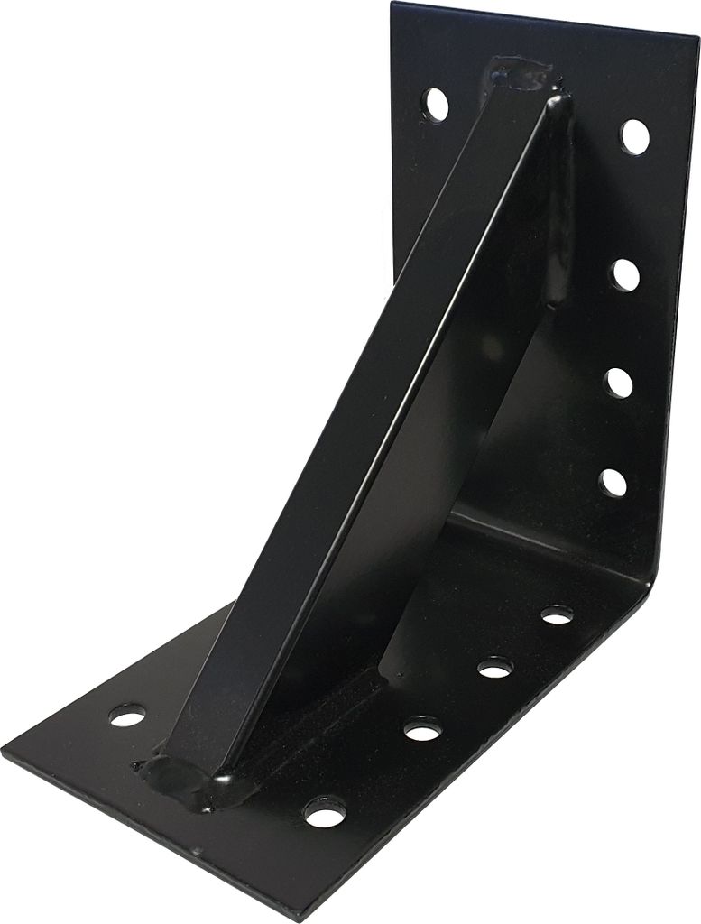 Großer Stahl Winkel 15x15x9cm extra stark Holzverbinder verstärkt schwarz