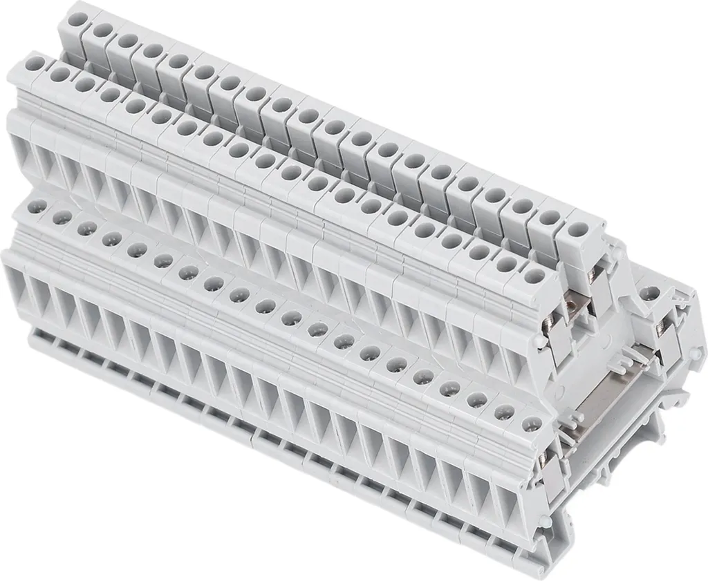 Bornier en Cuivre 500V UKK-5 Haute Conductivité pour Rail DIN - Lot de 100