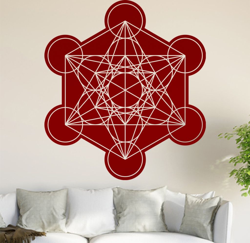 Metatron Würfel Wandtattoo in 6 Größen - Wandaufkleber Wall Sticker - Dekoration, Küche, Wohnzimmer, Schlafzimmer, Badezimmer