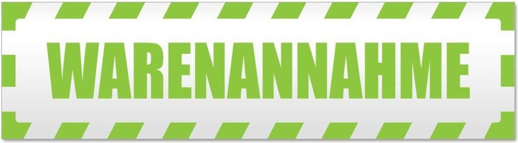 Kiwistar Warenannahme gestreift Magnetschild Schild magnetisch - 45cm Lindgrün - Magnetfolie für Auto PKW Kfz