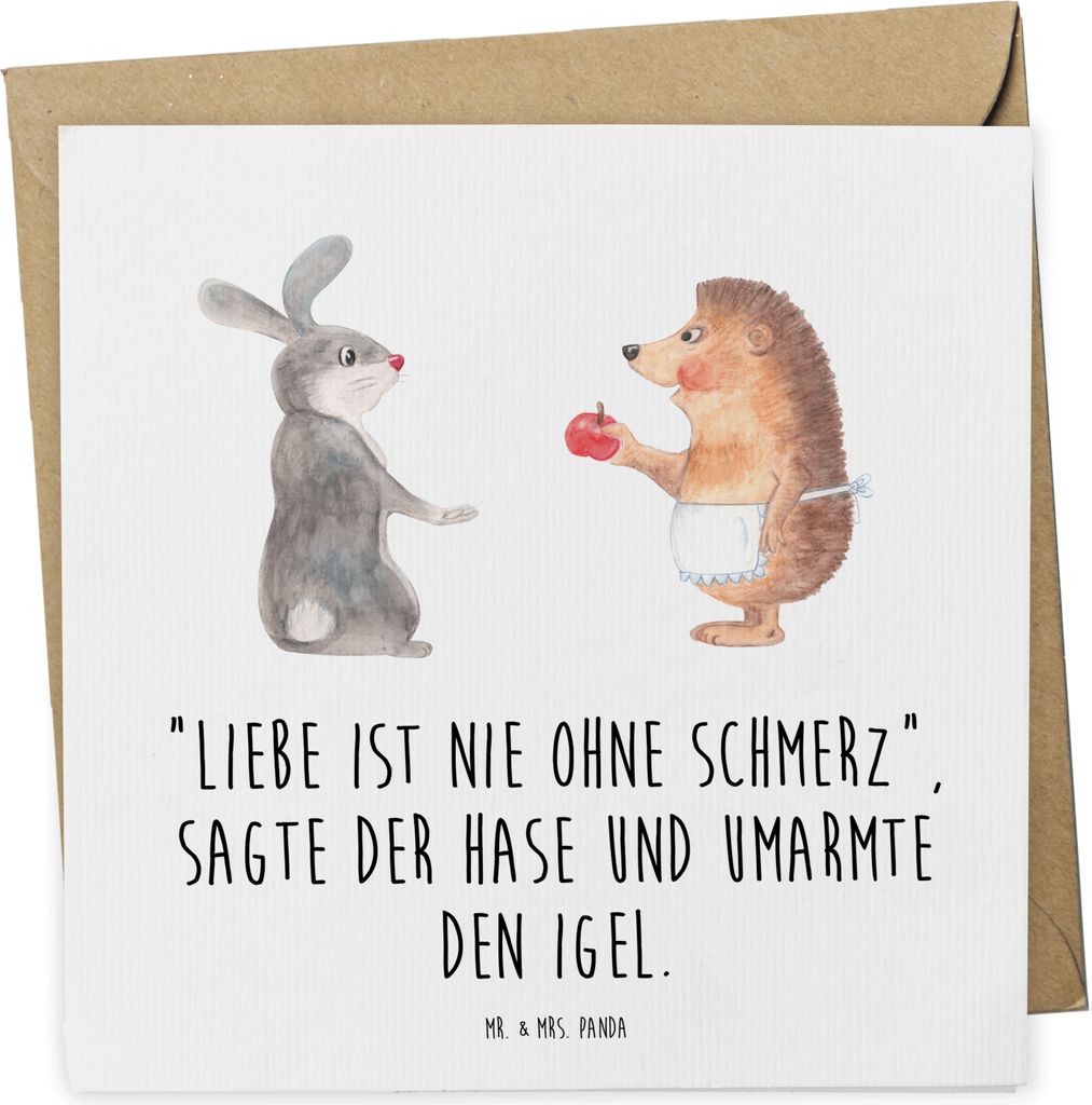 Mr. & Mrs. Panda Grußkarte Hase Igel - Weiß - Geschenk, Klappkarte, Trösten, Trennungsschmerz, Liebe Spruch, anlasskarte, Lustige Sprüche, Glü...