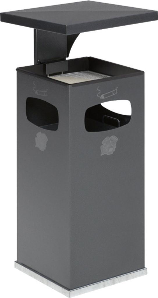 Kombi-Ascher B32 mit verstärktem Schutzdach,Stahl,Antiksilber,395x910x395 mm