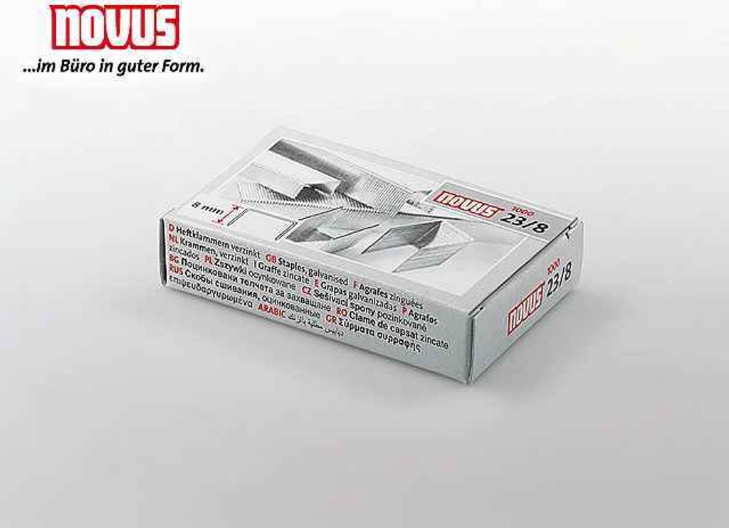 NOVUS Heftklammer 23/8 042-0040 verzinkt 1.000 St./Pack. Produktbild 