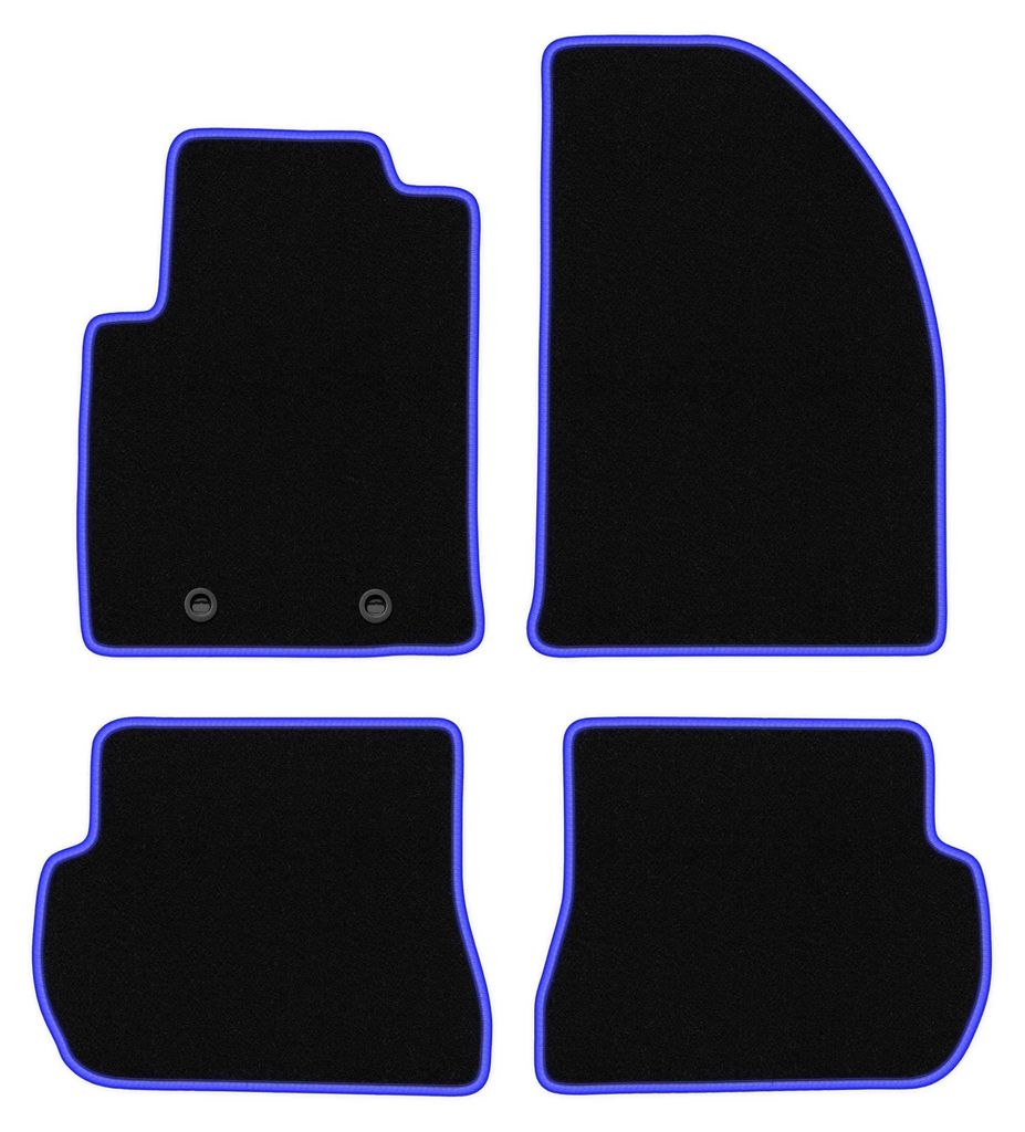 Fußmatten Velours Schwarz/Blau für Ford Fiesta MK6 Produktbild 