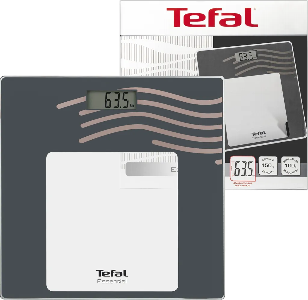 Balance de salle de bain numérique Tefal PP1330V0 en verre de sécurité