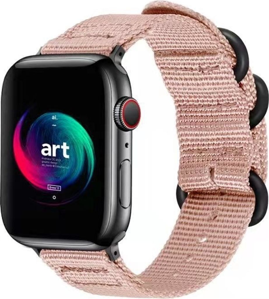 Strap-it Apple Watch Nylonschnallenband (Rosa)