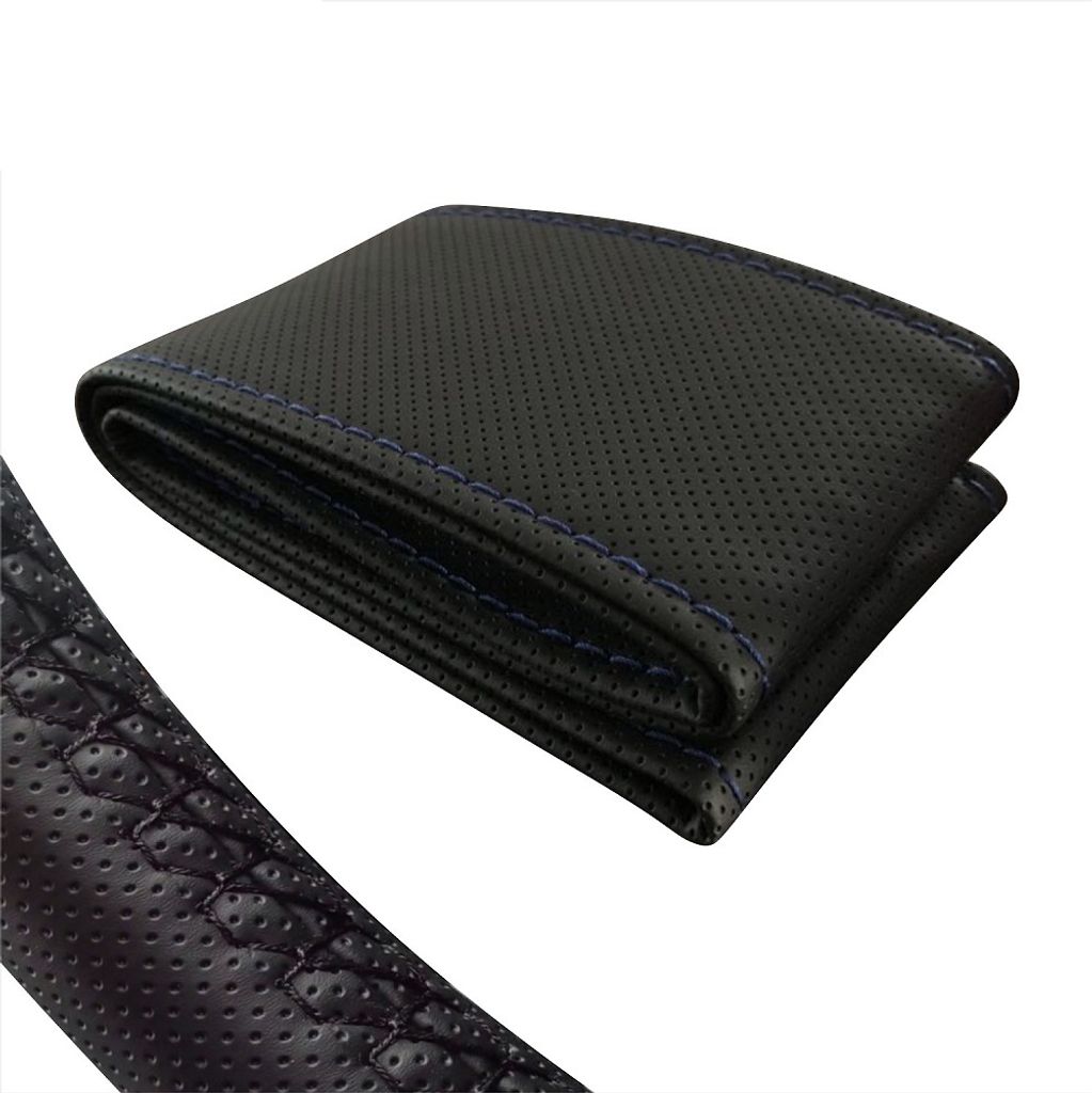 SV518SMI - Lenkradbezug Schwarz-Blau für alle Lenkradtypen 37cm-39cm zum Schnüren