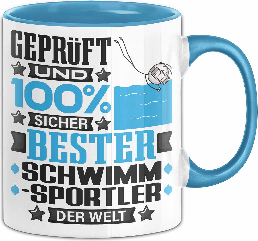 Schwimmsportler Geschenk Lustiger Spruch für Schwimmsportler Geschenkidee Bester Schwimmsportler Der Welt (Blau)