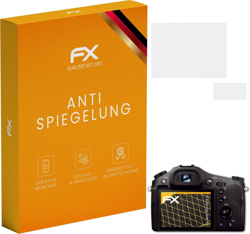 atFoliX FX-Antireflex 3x Schutzfolie kompatibel mit Sony DSC-RX10 II Displayfolie