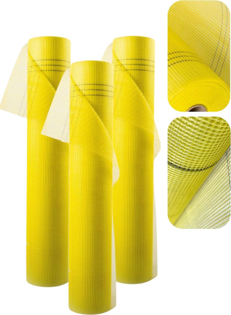 150m² Armierungsgewebe Glasfasergewebe 165g/m² WDVS Gewebe Putzgewebe Gelb