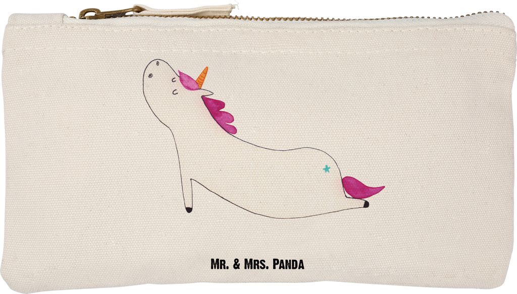 Mr. & Mrs. Panda Kulturbeutel Einhorn Yoga Größe S Klein - Weiß - Geschenk, Einhörner, Sport, Federmappe, Namaste, Stoffbeutel, Yogamatte, Mäp...