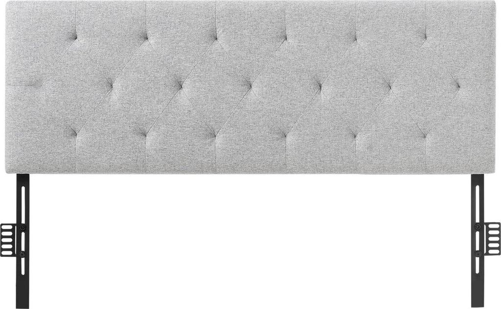 Headboard for Full Size Bed with Adjustable Height Sponge & Fabric Grey
