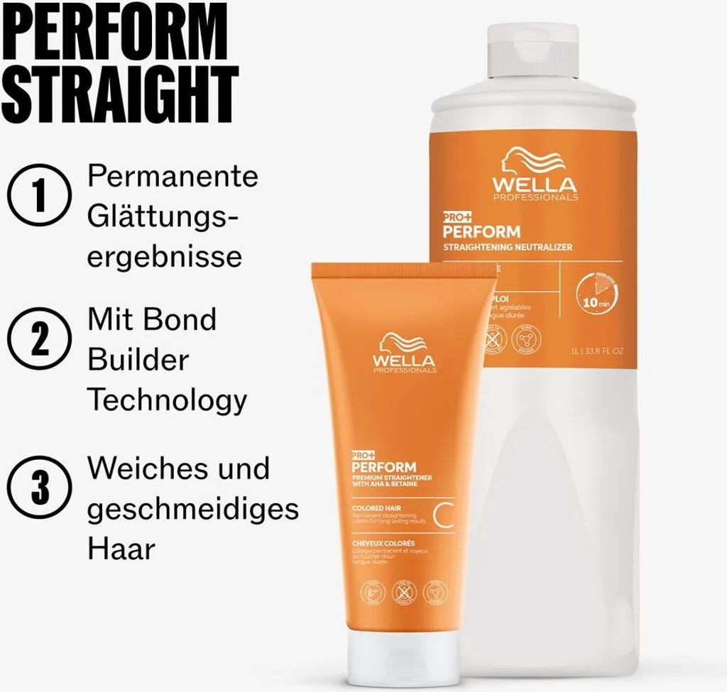 Lissage cheveux colorés Wella Pro+ Perform C crème de 200 ml - 3