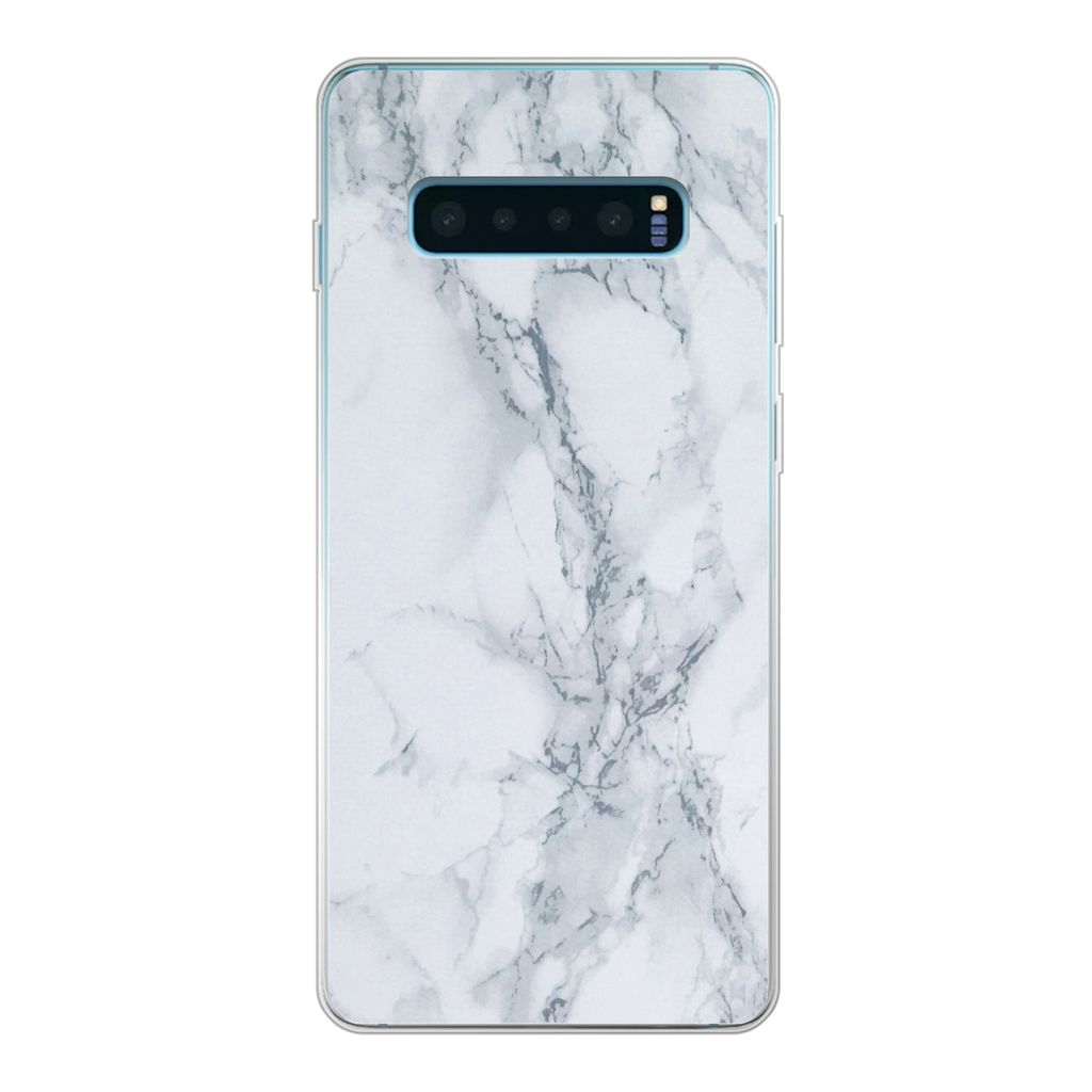 MuchoWow Handyhülle Schutzhülle Hülle für Samsung Galaxy S10 Plus Marmor - Muster - Gus - Weiß - Marmoroptik - Luxus Silikon Softcase Handy ...