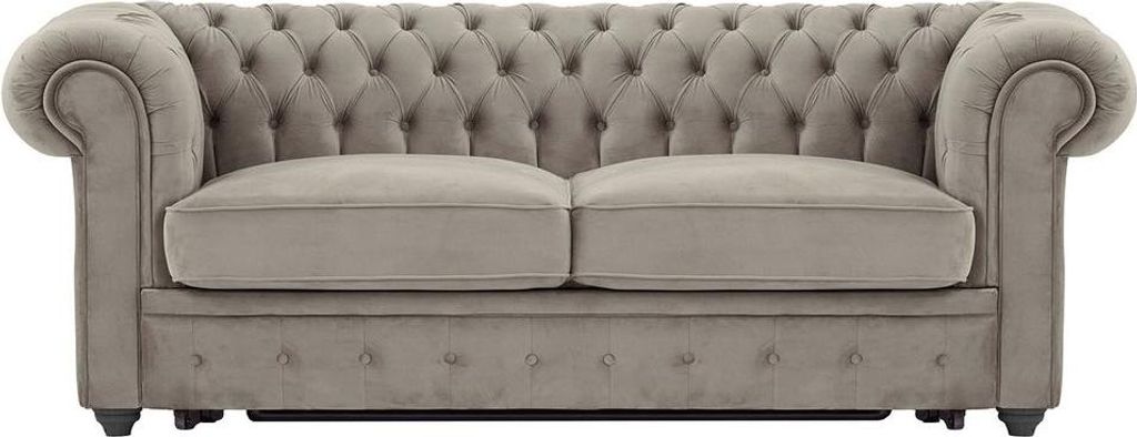 3-Sitzer Chesterfield Max Borneo Schlafsofa-Velluto 3-black