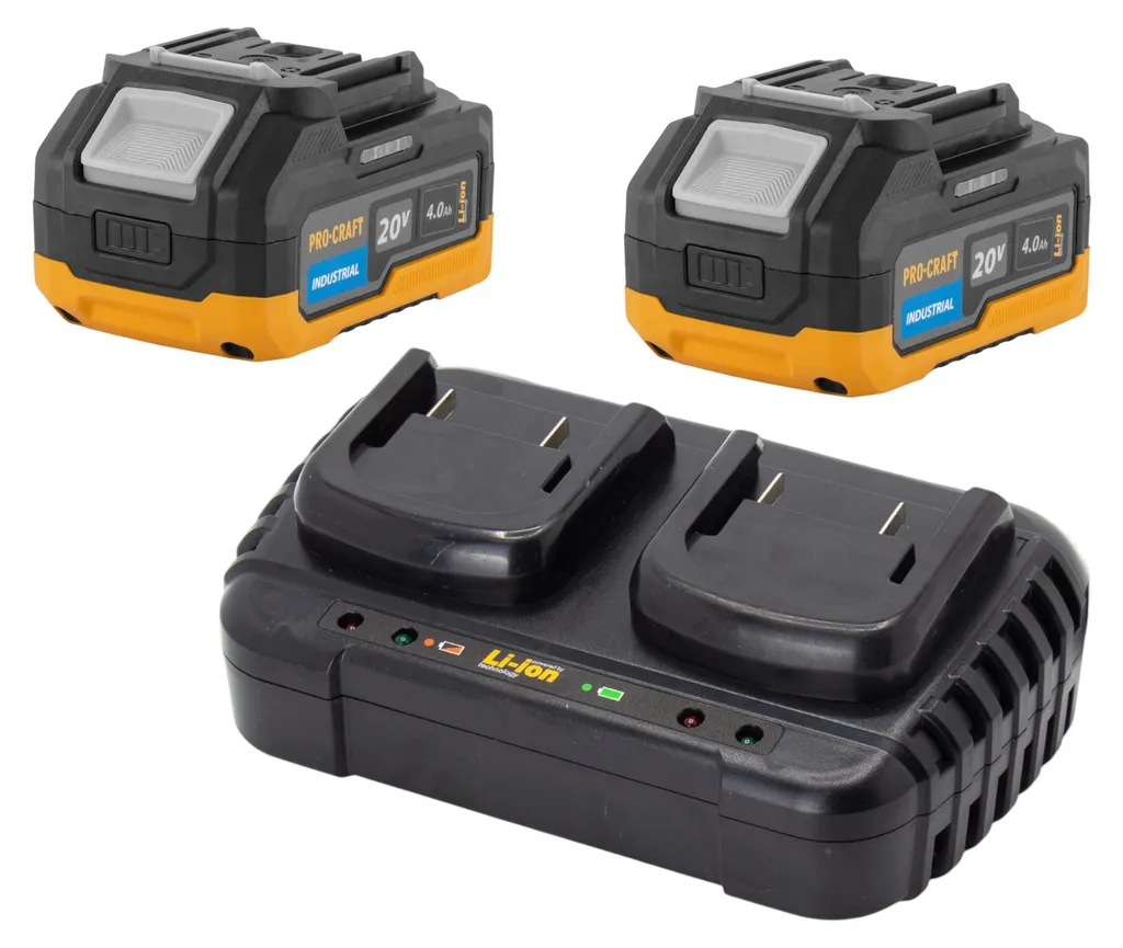 Chargeur Double 20V Procraft 20/2 : Rechargez 2 Batteries Li-Ion 2A