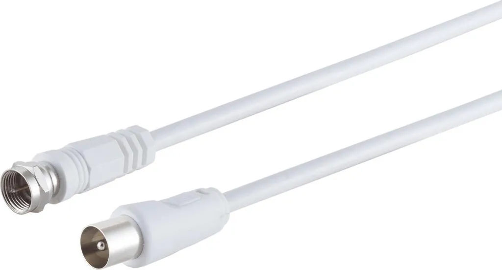 S/CONN Câble d'Antenne Blanc 1,5m Connecteur F vers Coaxial RG59 80062-32