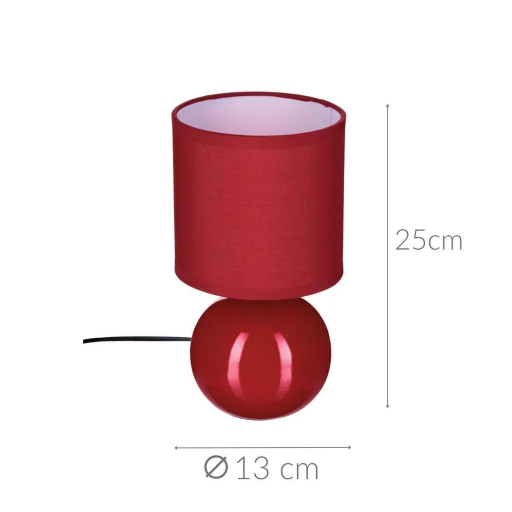 Petite lampe boule en céramique blanche socle stable culot E14 - 2