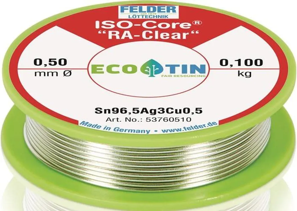 Stagno Lead-Free 0.5mm ISO-Core RA-Clear 100g Sn96,5Ag3,0Cu0,5 Silver